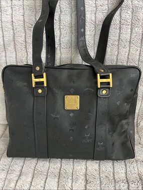 MCM Black Tote with Gold Hardware Unisex